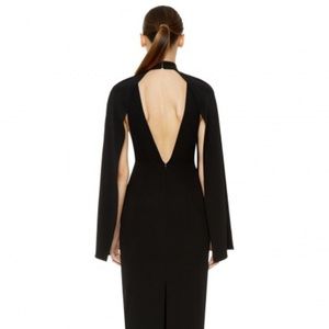 AQ/AQ Black Yasar Deep Plunge Maxi Formal Dress